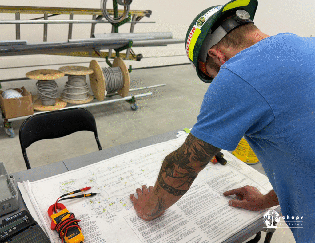 Custom Sheet Metal Fabrication and HVAC Crew Coordinating On Site